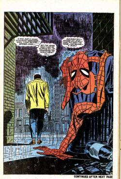 towritecomicsonherarms:  Spider-man #50 Some of the many homages to that iconic image The Hack/Slash one if my favourite. The sign says ‘Romita’