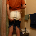hanjuejingle:  Public diaper pooping After lunch I couldn’t hold it anymore and finally lost (happily) the fight. So I pooped in my diapers in public. It was a very huge load as you can notice. See also the diaper change video more than 17 hours later:htt