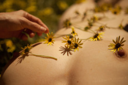 nakedwithflowers:  Tamsin being decorated with flowers. On a hot spring day at Burning Seed festival in the Matong State forest. By Philip Werner for Naked with FlowersOctober 2015 Naked with Flowers : : : Submit to Naked With Flowers 