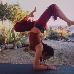 dryadgoddess:  Towards the end of my practice 🌵 I’m really excited I can finally hold this pose for a brief moment. Sometimes I’m able to really bend forward and it feels amazing! I love poses where my back bends, getting more and more flexible