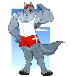 mosinmakes:Commission for DaltEnigma of his hunky lifeguard boofer :3