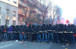 xmayoradamwestx:  NOW! Antifascist militants in Cremona, Italy. EmilioResisti! 