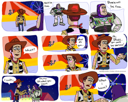 epicbilly:I watched Toy Story 4 yesterday afternoon and I was totally distraught and angry from the ending, so I spent all night and most of today making this fix-it comic. I cried so much during the whole movie v_v anyway disney hire me.