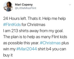rodham:  rodham:  DON’T FORGET FLINT: The people of Flint, Michigan still don’t have drinkable tap water, and Little Miss Flint wants to make sure people don’t forget. She’s running a fundraiser to sell 1,600 “Don’t Forget Flint” shirts