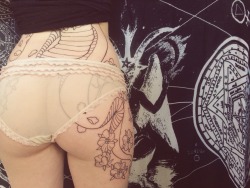 gothneko:  I love my new tattoo!!! And that you can see it on my butt through these panties 😍😁 
