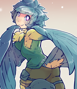 cibastion:  soupplz:  Cibastion’s harpy, Oak~  aaa this is so cute!! thank you Soup-chan I love it and her fluffy tail and wings, really well rendered aswell!! thank youuu! &lt;3 