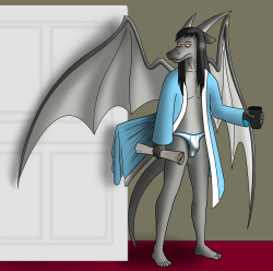 Dorky’s been feeling terrible lately, which make mornings worse as he forces himself off the bed. This is just his early morning stares all directed to the pesky doorknob that pulled on his robe to expose his white undies.Oh doorknobs&hellip;.
