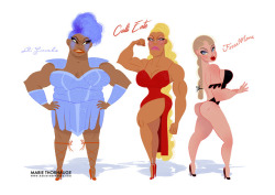 mariethorhauge:  Few little female wrestlers! Meet Ai Caramba, Calli Ente, Ferra Mona and Mama Jumboo :)  