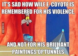 The art career of Wile E. Coyote ᴰᴹᴻc╱ᴿɯx http://dombarra.tumblr.com/
