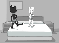itsfurrytime:  “Cat People Trying to go to Bed” by Cerberus 