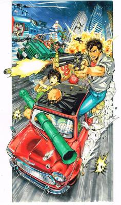 ounomachi:  Ilustración del artista Yusuke Murata (Eyeshield 21, OnePunch-Man) para conmemorar el 30º aniversario de Tsukasa Hojo como dibujante. 