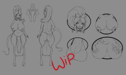 Character sheet Commission WiP.  Today&rsquo;s mission is to color big balls, butts, and boobs.