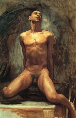 gay-erotic-art:  19thcenturyboyfriend:  Nude Study of Thomas E. Mckeller (1917), John Singer Sargent                  I now present the “Art of Kneeling”. Gay artists seem to love putting guys in that position. It can be for prayer or for worship