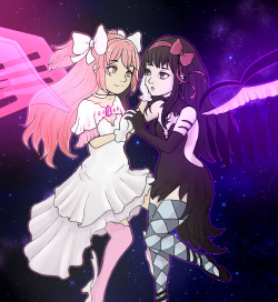 Based Madoka with her number one groupie after a show!  I have a serious need to analyze this show, especially Rebellion&hellip; Spoilers ahead!   My favorite analysis of the show was from the perspective of what Magical Girl shows do. They provide