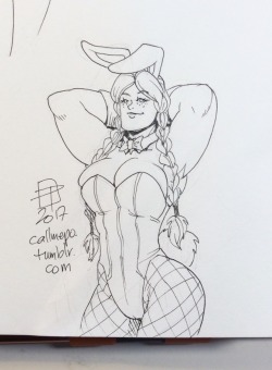 callmepo:  Easter bunny tiny doodle of The Scotsman’ daughter.   Love those redheads.