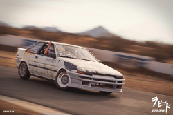rapidjapan:  My buddy Alex Velasquez representing Rapid Japan across the pacific in his AE86. He sent me these shots of him drifting at the recent Vertex drift event at Grange Motor Circuit, California.See more of Alex’s drifting adventures at @alex_rx78n