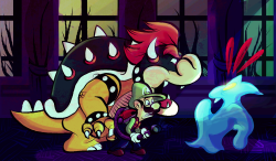 darkwingsnark:.:Ghostbusters:.Luigi’s Mansion AU where everything is the same, except Bowser doesn’t let his boyfriend go to a haunted mansion by his goddamn self.   