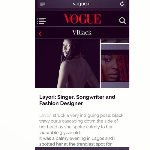 My feature interview on Layori Dada- Vogue Italia