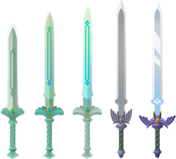 ivo-robotnik-eggman:  evolution of swords in zelda skyward sword this is 4 only zelda fan 