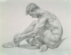 alcide-gay-painting-fan:   Anthony J. Ryder - Seated Male Nude