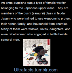 ultrafacts:Many women learned how to handle the sword and the naginata (a blade on a long staff) primarily to defend themselves and their homes. In the event of an invasion by enemy warriors, the women would fight to the end and die with honor, weapons