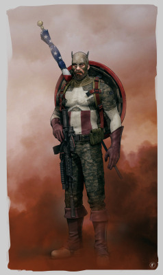 everydaygun:  gunrunnerhell:  Captain America - Randy Forsyth  21st century Captain America  Finnally traded in that Thompson?