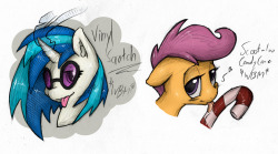 My first livestream went great! Have some Vinyl Scratch and Scootaloo requests.