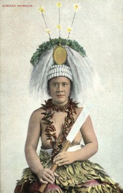 grand-bazaar:  1910s Samoa Warrior Girl 