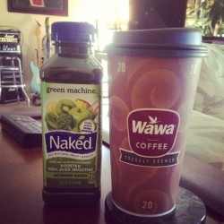 Breakfast of champions. #wawa #naked #coffee #greenmachine #breakfast