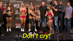 breelandwalker:  hotbitchgaga:  sic-transit-gavin:  mrpunk2u:  Don’t cry  Talk shit get hit  best part is Correia said “hope you dont kill yourself” to Ronda leading up to the fight knowing that Ronda’s father committed suicide when she was a