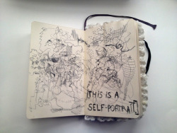 naughtbutghosts:  this is a self-portait / ink pen journal entry 