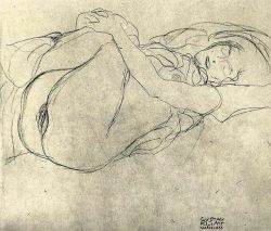 baremyart:Gustav Klimt: Study of Danae