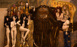 supersonicart: Gustav Klimt Brought to Life by Photographer Inge Prader. Austrian photographer Inge Prader recently recreated Gustav Klimt’s masterworks for Style Bible, a part of the Life Ball Charity Event in Vienna, Austria.  A team of over 50