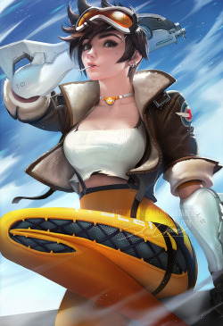 sakimichan:   My take on Tracer’s day off :3 fun fan piece she’s wear a mini chrono choker device.PSD+high res,steps,vidprocess etc&gt;https://www.patreon.com/posts/tracer-day-off-7222597     &lt;3
