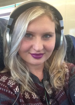 ashamedofmybrain:  On the train with that Jonathan crane aesthetic old man jumper on got damn imma start wearing purple lipstick more often ^_^ I look cute, sorry about the narcissistic selfie but I’m happy that I’m pretty today :P