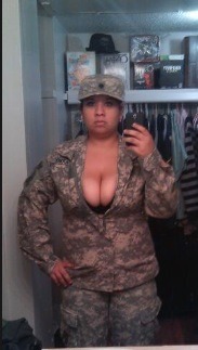 armysluts:  Sexy Army wife getting a mouthful of cum