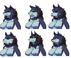 s-purple:  As I was messing around with feral version, I decided to mess around with some base titwolf faces (ﾉ･ｪ･)ﾉ
