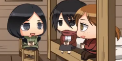 mewcake1:  MIKASA WAS FRIENDS WITH MINA AND HANNAH AND THEY TALKED ABOUT GIRLY STUFF GAAAAAH ITS TOO SWEET 