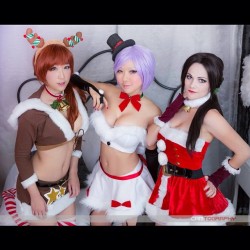 cutegirlcosplay:  Christmas is just a few days away! 🎅🎄 Dead Or Alive ladies to kick naughties butts!😟 Characters from left to right: Kasumi @tokimandee , Ayane @lau_vicky &amp; Momiji @essikaj ❤️ #DOA5 #DOA #momiji #kasumi #ayane #cosplaygirls