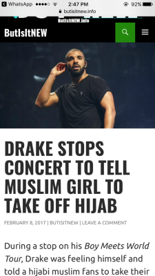 kankurette: drakeful:  mashallahwallahi: lmao Drake is trash!!!!!!! y’all tried it https://www.instagram.com/p/BQWXN8djHtw/  This is why we need to question things on this site.   I knew this shit was fake Cuz I&rsquo;ve been to his concert he has never