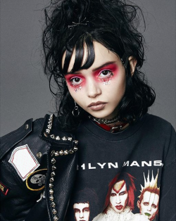 teeveedinner:  livesick-dieill:  skelanimals:  OBSESSING over this beauty spread “GLITTER GOTH” of @nylonmag in the February issue. Glitter goth is a bit more perky than the normal goth wearing glitter and bright makeup. This is a fun look to revamp