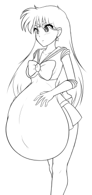 For their sketch this month my anonymous Patron requested a big-bellied pic of Sailor Mars.