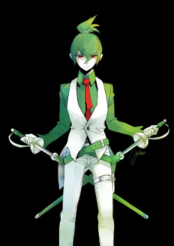 ancorae:  gallade gijinka to go as a set with my gardevoir uwu *EDIT: WTF STRAY MARKS THAT WEREN’T THERE WHEN I FINISHED 
