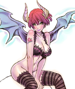 fuckyeahsuccubi:  My underwear is spiky, so I know you’re willing to suffer for me. (Artist is Yamashita Shun’ya) 