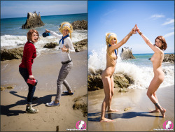 cosplaydeviants:  Treat yourself to an extra dose of fun in the sun today! Go on an aventure with Squeaks Cosplay and Anna Cherry in their latest set “Go Team!” on the front page of CosplayDeviants.com! 