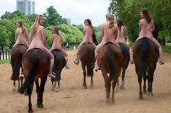 Nude horseback riding. Â A great group experience.