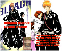 ichirukiandstuff:  rin–matsuokass:  one word: STOPThis is fucking disgusting. I searched for ‘bleach colour spreads’ to do some editing and then Org’s and their disgusting shit comes up again. Stealing IR canon titles weren't enough, now you