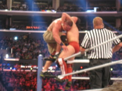 serenitywinchester:  John Cena vs. Daniel Bryan for the WWE championship at Summerslam 2013.  John Cena&rsquo;s ass + sweaty Daniel Bryan = YES Please!