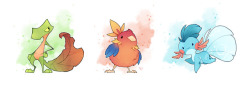 zestydoesthings: I had to put my get-ahead progress on hold but I will be back to it next week! Here are the starters from my Hoenn Pokémonathon to wet your appetite :D