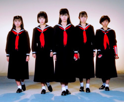 girlsofthe80s:  Ayako Kobayashi, Haruko Sagara,Yôko Minamino, Akie Yoshizawa, &amp; Yui Asaka, Sukeban Deka, 1987